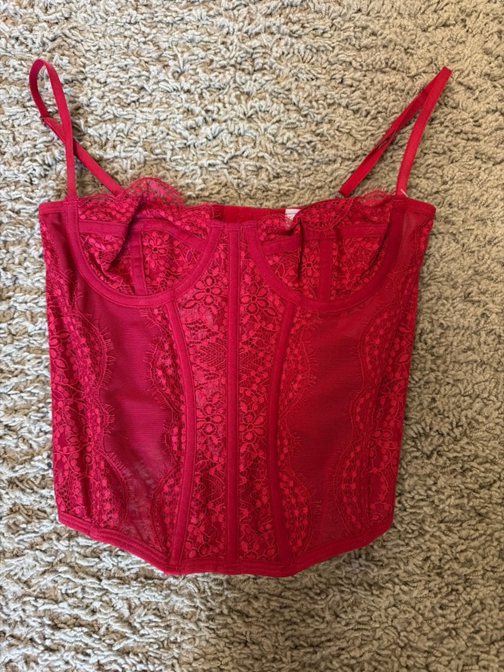 Urban Outfitters Red Lace Bustier Camisole